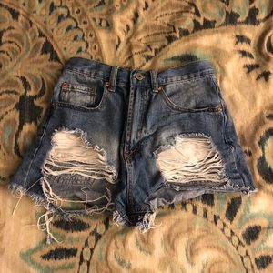 High Waist Denim Shorts